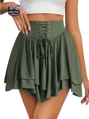 Renaissance Pirate Lace-Up Corset Mini Skirt